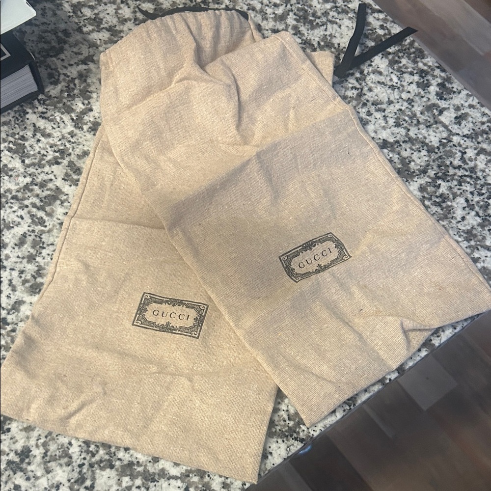 Gucci Tan Shoe Dust Bags